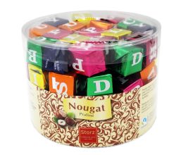 Storz ABC-Würfel 75 Stk. in Dose (750 g) / Schokolade / Haselnuss Nougat Würfel