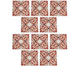 10er SET Medina Untersetzer Sefrou, Keramik/Kork, 9,5 x 9,5 x 0,75 cm, DU0010