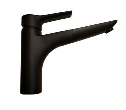 KLUDI 32943-66-75 Armatur MIX 2 in SCHWARZ matt mit Zugauslauf u. geschlossenem Hebel / Spültischarmatur / Küchenarmatur