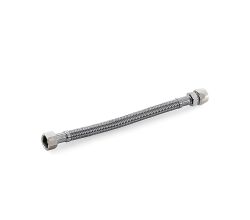 Flexibler Edelstahlschlauch 300 mm mit 3/8 Zoll Verschraubung und 3/8 Zoll Quetschverbindung / Anschlussschlauch
