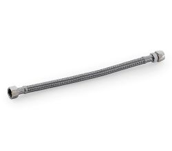 Flexibler Edelstahlschlauch 500 mm mit 3/8 Zoll Verschraubung und 3/8 Zoll Quetschverbindung / Anschlussschlauch