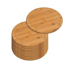 10er SET KESPER 58444 Fleischteller Ø 30 cm aus FSC®-zertifiziertem Bambus / Vesperteller / Pizzateller / Holzteller / Schneidebrett