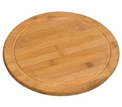 KESPER 58444 Fleischteller Ø 30 cm aus FSC®-zertifiziertem Bambus / Vesperteller / Pizzateller / Holzteller / Schneidebrett