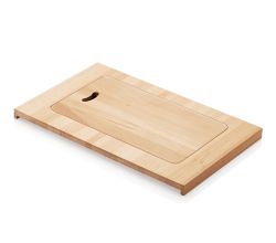PYRAMIS 525005701 Holzschneidbrett aus Buchenholz mit Einsatz für Resteschale / Rüstbrett