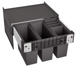 BLANCO 526206 SELECT II 60/4 Abfallsystem 42 Liter (2x 15 u. 2x 6) für 60 cm Schrankbreite / Frontanbindung