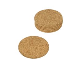 METALTEX 569832010 Glasuntersetzer 6er Set, Ø 9 x 0,5 cm / Kork Untersetzer