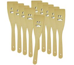 10er SET METALTEX 570314000 Pfannenwender 30 cm MR. aus Buchenholz mit Gesicht Mann / Wender