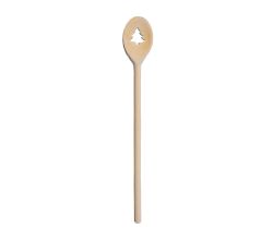 METALTEX 570318000 Kochlöffel oval 30 cm aus Buchenholz, Motiv Tannenbaum / Backzubehör / Kochzubehör