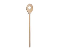 METALTEX 570320000 Kochlöffel oval 30 cm aus Buchenholz, Motiv Stern / Backzubehör / Kochzubehör