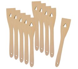10er SET METALTEX 570322000 Pfannenwender aus Buchenholz, Motiv Tannebaum / Backzubehör / Kochzubehör