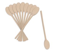10er SET METALTEX 570525 Kochlöffel aus Buchenholz, oval, 25 cm