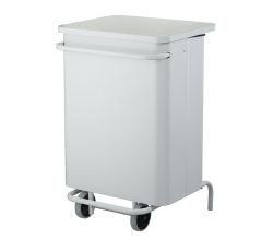 Rossignol 57251 COLLECROULE CARENE fahrbarer Treteimer mit Pedal, 70 Liter, weiß