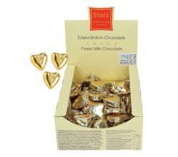 100er SET Choco - Herzen gold, lose 9 g / Schokolade Herz / Valentinstag / Muttertag