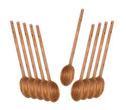 10er SET METALTEX 580602010 Kochlöffel oval 30 cm aus Olivenholz