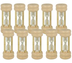 10er SET METALTEX 585503010 Sanduhr für 3 Minuten, Gummibaum/Glas