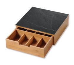 KESPER 58951 Box mit Schublade und 8 Fächern / Kaffeekapsel-Box / Teebox / Teebeutel Box
