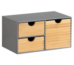 KESPER 58961 Organizer mit 3 Schubladen, grau, FSC / Mini-Kommode