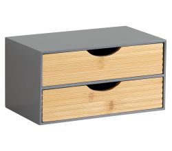 KESPER 58963 Organizer mit 2 Schubladen, grau, FSC / Mini-Kommode