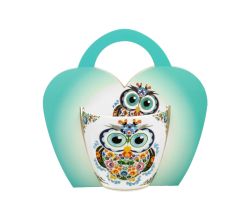 DUO ETNO Becher 460 ml ETNO OWL in Tragetasche, New Bone China Porzellan