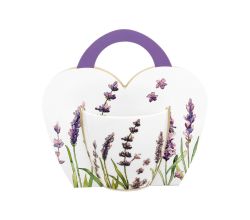 DUO FLORAL Becher 460 ml LAVENDER in Tragetasche, New Bone China Porzellan