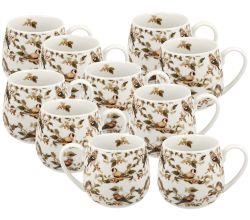 10er SET DUO ANIMALS Fassbecher 430 ml BIRDIES New Bone China Porzellan