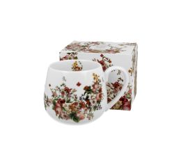 DUO FLORAL Fassbecher 430 ml VINTAGE FLOWERS WHITE New Bone China Porzellan