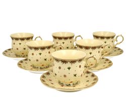 DUO ECRU 6er-Set Tassen 220 ml CASABLANCA mit Untertassen, New Bone China Porzellan