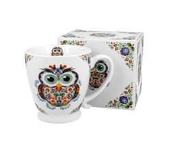 DUO ETNO Jumbobecher 480 ml OWL mit Fuß, New Bone China Porzellan