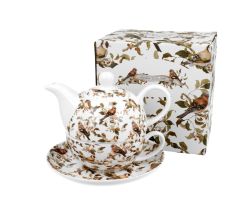 DUO ANIMALS Tasse mit Teekanne BIRDIES New Bone China Porzellan