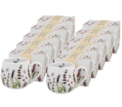 10er SET DUO FLORAL Fassbecher 430 ml CLASSIC LAVENDER New Bone China Porzellan