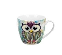 DUO ANIMALS Becher 460 ml FUNKY OWL in Tragetasche, New Bone China Porzellan