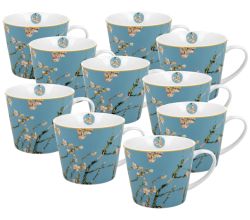 10er SET DUO ART GALLERY Jumbobecher 610 ml ALMOND BLOSSOM New Bone China Porzellan
