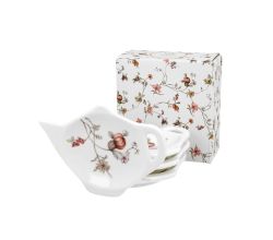 DUO FLORAL 4er-Set Teebeutelhalter SAFA New Bone China Porzellan