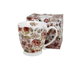 DUO FLORAL Jumbobecher 480 ml PASTEL FLOWERS mit Fuß, New Bone China Porzellan