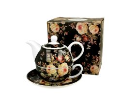 DUO FLORAL Tasse mit Teekanne WARDA New Bone China Porzellan