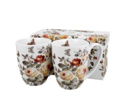 DUO FLORAL 2er-Set Becher 380 ml ZAHRA New Bone China Porzellan