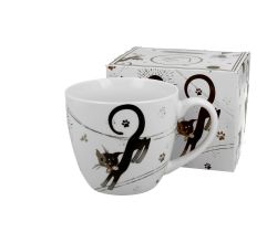 DUO ANIMALS Becher 460 ml CHARMING CATS New Bone China Porzellan