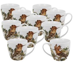 10er SET DUO ANIMALS Becher 460 ml HOOPOE New Bone China Porzellan