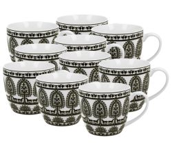 10er SET DUO ETNO Becher 460 ml KURPIE New Bone China Porzellan