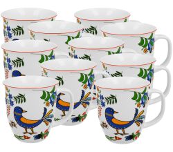 10er SET DUO ETNO Becher 31980 REGIONAL PATTERNS 650 ml New Bone China Porzellan