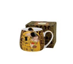 DUO ART GALLERY Fassbecher 430 ml THE KISS BROWN New Bone China Porzellan