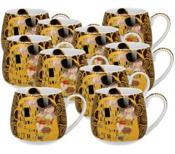 10er SET DUO ART GALLERY Fassbecher 430 ml THE KISS BROWN New Bone China Porzellan