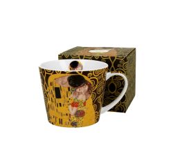 DUO ART GALLERY Becher 610 ml THE KISS BROWN New Bone China Porzellan