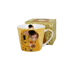 DUO ART GALLERY Becher 610 ml THE KISS ECRU New Bone China Porzellan
