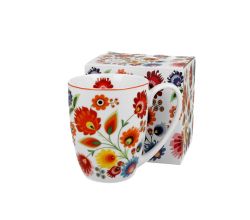 DUO ETNO Klassischer Becher 350 ml ŁOWICZ New Bone China Porzellan