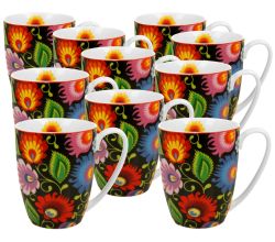 10er SET DUO ETNO Klassischer Becher 350 ml ETNIC New Bone China Porzellan