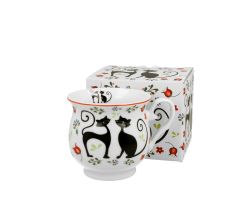 DUO ANIMALS Becher 500 ml ETNO CATS New Bone China Porzellan