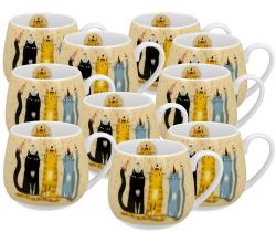 10er SET DUO ANIMALS Fassbecher 430 ml CAT'S WORLD – PARTY New Bone China Porzellan