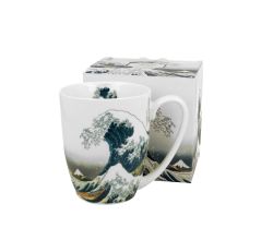 DUO ART GALLERY Klassischer Becher 350 ml GREAT WAVE New Bone China Porzellan