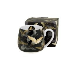 DUO ART GALLERY Fassbecher 430 ml CRANES AT NIGHT New Bone China Porzellan